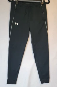 Under Armour Athletic Pants Boys Large Black with White Detailing - Picture 1 of 11