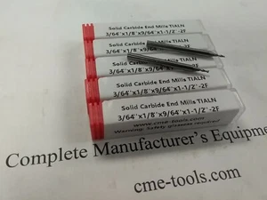 5 Stück 3/64 Zoll Hartmetall Schaftfräser einseitig, 2flt Vierkant zentrierend 1006-364F2 - Bild 1 von 3