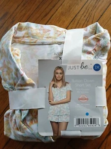 Just Be - Women's Plus Size Butterfly Pattern 2pc Pajama Short Set. Size 3X - Picture 1 of 3