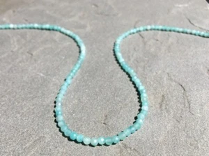 Natural Amazonite 2-3MM Faceted Round Gemstone Beads Women Choker Necklaces 18" - Picture 1 of 14