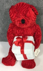 PJ Toys Inc Plush Red Teddy Bear with Gift Box, 9" - Picture 1 of 3