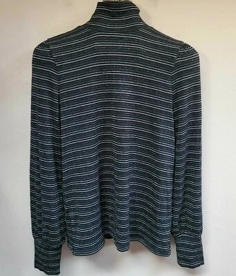 J.Crew Womens Supercozy Turtleneck Pullover XL Black Metallic Stripe AF967 New - Image 1 of 4