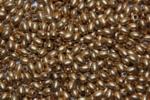 100 Brass Melon Oval Beads 6mm Crow Non Glass Pony Jewelry Crafts Mountain Man  - Picture 1 of 1