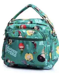 Green Mermaids Waterproof Nylon Handbag Shoulder Messenger Crossbody Tote Bag - Picture 1 of 5