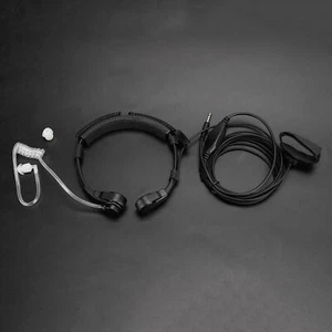 3.5mm Throat Mic Microphone Earphone PTT Adjustable Air Conduit Fo ZTS Fit - Picture 1 of 14