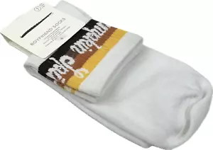 American Eagle Women White Quarter Cotton Stripe Pumpkin Pie Boyfriend Socks OS - Picture 1 of 2
