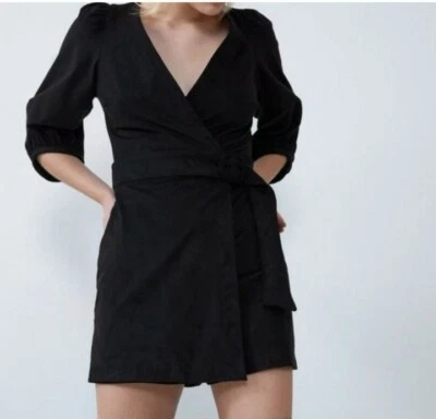 Zara Faux Suede Jumpsuit Black size M - Image 1 of 3