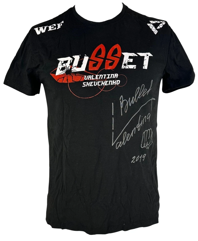 Camisa firmada autografiada por Valentina Shevchenko UFC Training Usada LOA MMA Foto 1 de 4