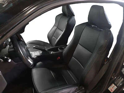 IGGEE S.LEATHER CUSTOM FIT FRONT SEAT COVERS FOR SCION FR-S 2013-2016 BLACK - Image 1 of 4