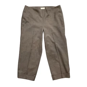 Brunello Cucinelli Pants Womens 2 Taupe Wool Silk Side Zip Cuffed Capri Trouser - Picture 1 of 14