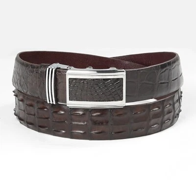 Brown Crocodile Leather Skin Men's Belt 1.5"W Hornback Skin Belt Handmade - Image 1 of 4