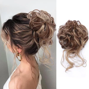Messy Bun Hair Piece Tousled Updo Hair Buns Extension Elastic Hair Band Hair ... - Picture 1 of 1