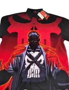 Vintage Changes The Punisher Marvel Comics Button Up Shirt Allover Print. Rare L - Picture 1 of 16