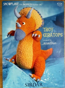 Alan Dart Troy Ceratops STRICKMUSTER Dinosaurier Spielzeug 43 cm groß Sirdar 4326 - Bild 1 von 9