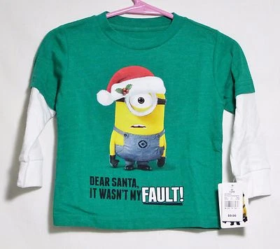 Новый с ценниками Despicable Me Minion It Wasn't My Fault! Рождественский праздник зеленый футболка мальчика - Изображение 1 из 2