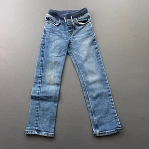 Lands' End Boys Jeans Size Medium 5S-6S Blue Denim Knit Waistband Stretch Casual - Picture 1 of 12