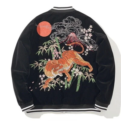 Mens Jacket Japanese Pattern Embroidery Bomber Sukajan baseball coats  - Image 1 of 4