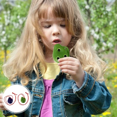 Flauta Ocarina 2 un. 6 Agujeros Cerámica Alto C Ocarina con Cordón Partitura Foto 1 de 4