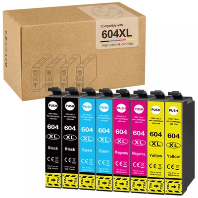 8 INK CARTRIDGE FIT FOR EPSON 604 XL XP-3200 XP-4200 XP-2200 XP-2205 XP-3205 - Image 1 of 3