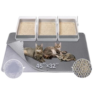 45"x32" Extra Large Cat Litter Mat, Honeycomb Double Layer Kitty Litter Trapp... - Picture 1 of 9