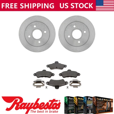 Rotores de freno traseros + pastillas de freno de cerámica y herrajes para Ford Contour 1995-2000 Foto 1 de 4