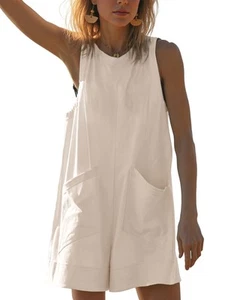 Women's Summer Sleeveless Romper Casaul Beach Vacation Loose Shorts Jumpsuit ... - Picture 1 of 6