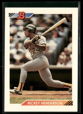 1992 Bowman Rickey Henderson Oakland Athletics #166 - Image 1 of 2