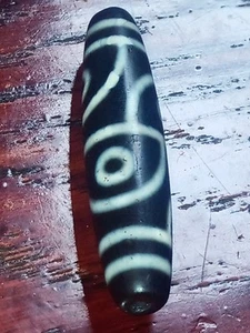 Pre-1800s Indo/ Tibetan Old Agate 4 Eye Dzi Bead 13* 57mm - Picture 1 of 11