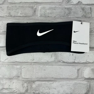 Nike Fleece Stirnband schwarz weiß Swoosh neu mit Etikett Einheitsgröße - Bild 1 von 3