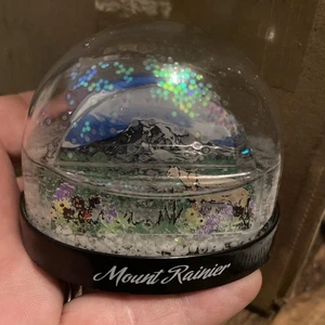Vintage Mount Rainier Snowdome Snowglobe Plastic 90's - Picture 1 of 8
