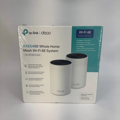 New TP-Link Deco WE10800 Tri Band WiFi 6E AXE5400 Mesh WiFi Router - Image 1 of 4
