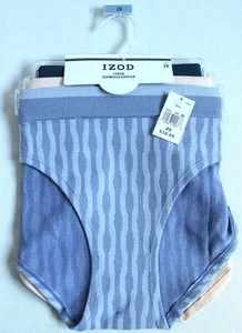 IZOD Womens Size 2X Seamless Hipster Underwear 3-Pack Print/Solid Multicolor - Picture 1 of 3