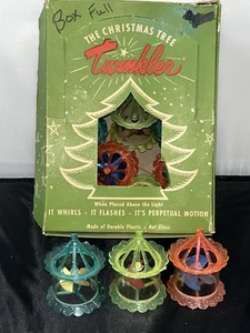 Vintage Box mit 10 Original Weihnachtsbaum Twinklers Wirbler Spinner - Bild 1 von 14