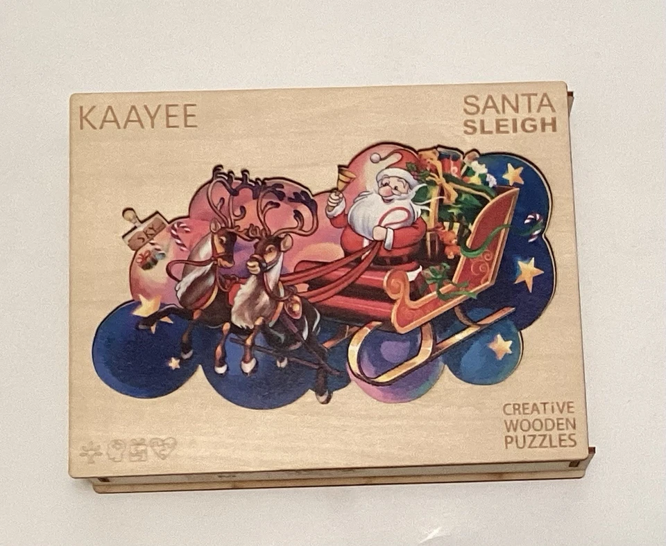 KAAYEE Wooden Jigsaw Puzzle SANTA SLEIGH Creative Wood - Image 1 of 3