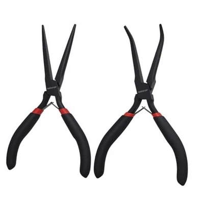  6" Mini Needle Nose Pliers Set，2-Piece Small Long Reach Bent Needle Nose  - Image 1 of 4