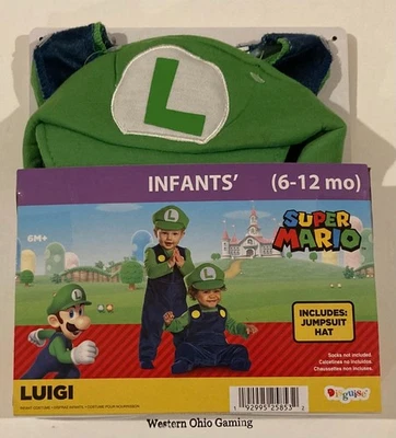 Disfraz Infantil Luigi Halloween Disfraz Talla (6-12 meses) LEER NUEVO Super Mario Foto 1 de 4