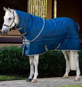 Horseware Amigo Ripstop Insulator Stable Rug Plus+ Hood Heavy 550g Navy 5'6-7'0" - Picture 1 of 8