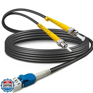Yunsufiberpro 65ft / 20m Armored OD-5mm OS2 LC to ST Single Mode Fiber Cable, - Picture 1 of 5