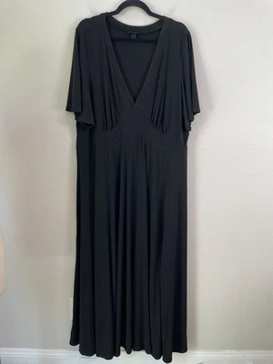 Torrid Womens Plus 3X Maxi Studio Knit Dress Flutter Sleeve V Neck - Image 1 of 4