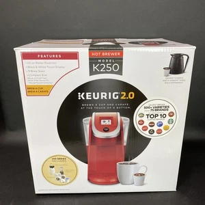 Keurig K250 HOT 2.0 Plus Series K-Cup Pod Coffee Maker Strawberry Red New WI2 - Picture 1 of 16