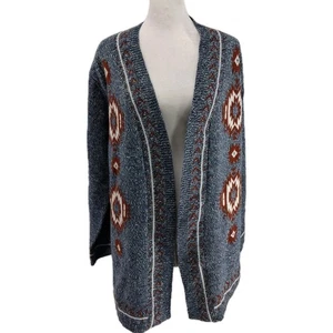 Back In The Saddle Southwestern Staubtuch offene Longline Strickjacke Größe Large Western - Bild 1 von 15