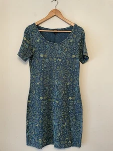 Peruvian Connection T Shirt Dress Size Small Green Print Short Sleeve Stretch - Picture 1 of 9