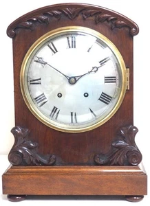 Antique German Mahogany 8-Day Clock Quarter Striking Bracket Clock by W&H - Picture 1 of 10