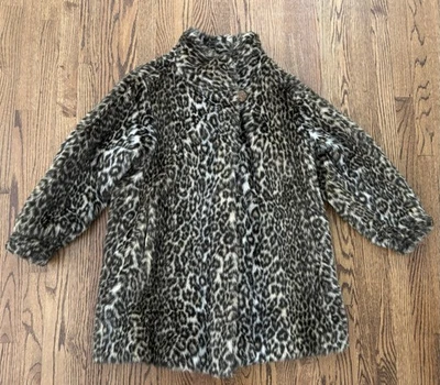 Abrigo Chaqueta De Colección Años 80 Tissavel Imitación Felpa Leopardo Guepardo Animal Piel Talla L Foto 1 de 4