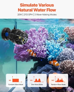 Aquarium Wave Maker, 20W, 2113 GPH Quiet and Strong DC Powerhead, Adjustable Fis - Picture 1 of 10
