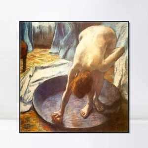 Framed Canvas Giclee Print Art Le Tub by Edgar Degas Home Office Decorations - Picture 1 of 22