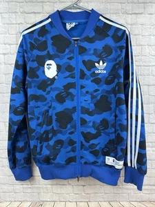 Adidas x A Bathing Ape BAPE Blue Camouflage Track Jacket Men’s Sz S Camo Trefoil - Picture 1 of 10
