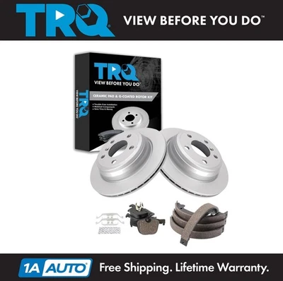 Kit de pastillas de freno y rotor de cerámica trasera TRQ para BMW 428i Gran Coupé 2015-2016 Foto 1 de 4