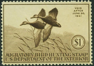 EE. UU. 1940 #RW7 $1 Pato Mallardsl/Estampilla de caza MLH XF - Imagen 1 de 1