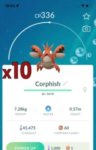 Pokemon TRADE - 10x Korphischer Handel!! Gute Chance auf Glück und gute IVs!! - Bild 1 von 1